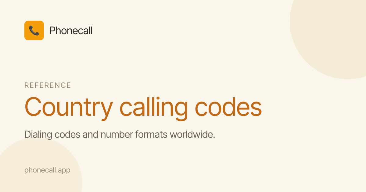 Country calling codes – Find codes worldwide