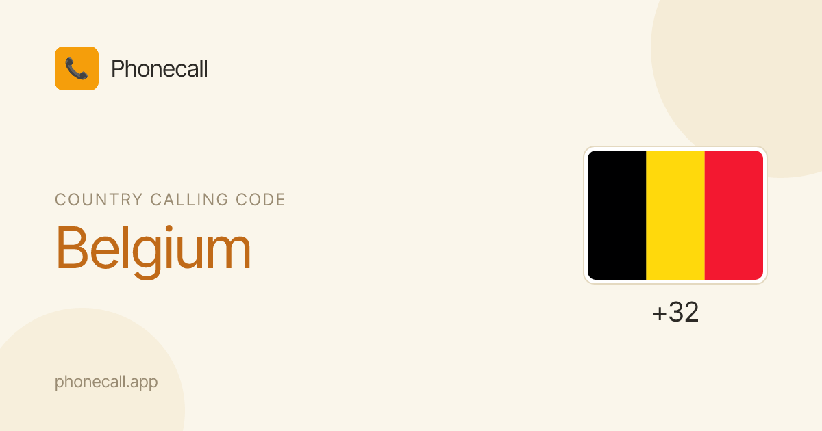 Belgium country code (+32) - formats & examples