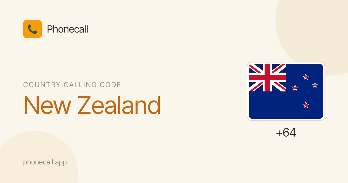 New Zealand country code (+64) - formats & examples