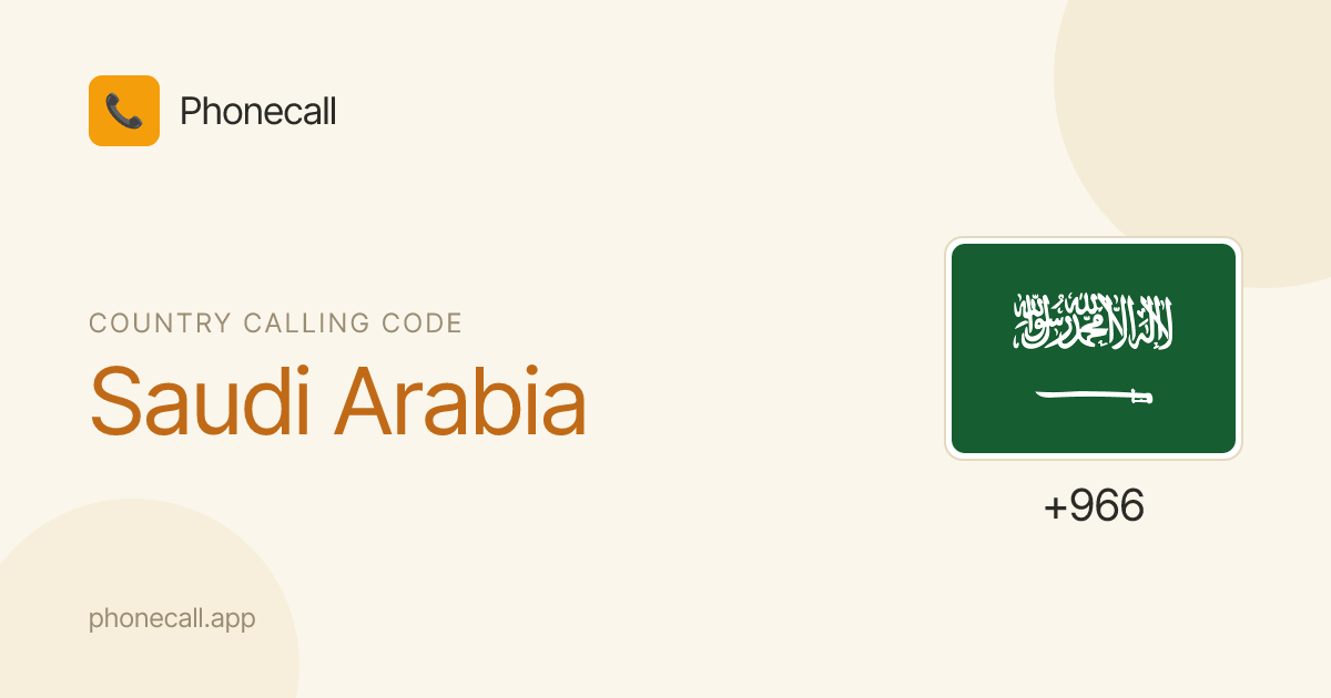 Jeddah Calling Code Saudi Arabia country code (+966) - formats & examples